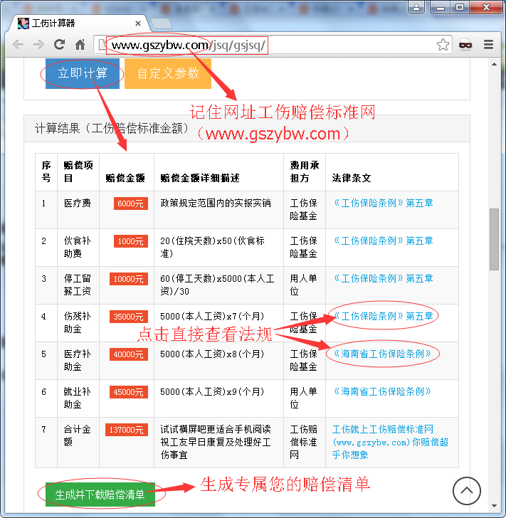 海南省工傷賠償標(biāo)準(zhǔn)計算表 海南省工傷賠償標(biāo)準(zhǔn)計算表