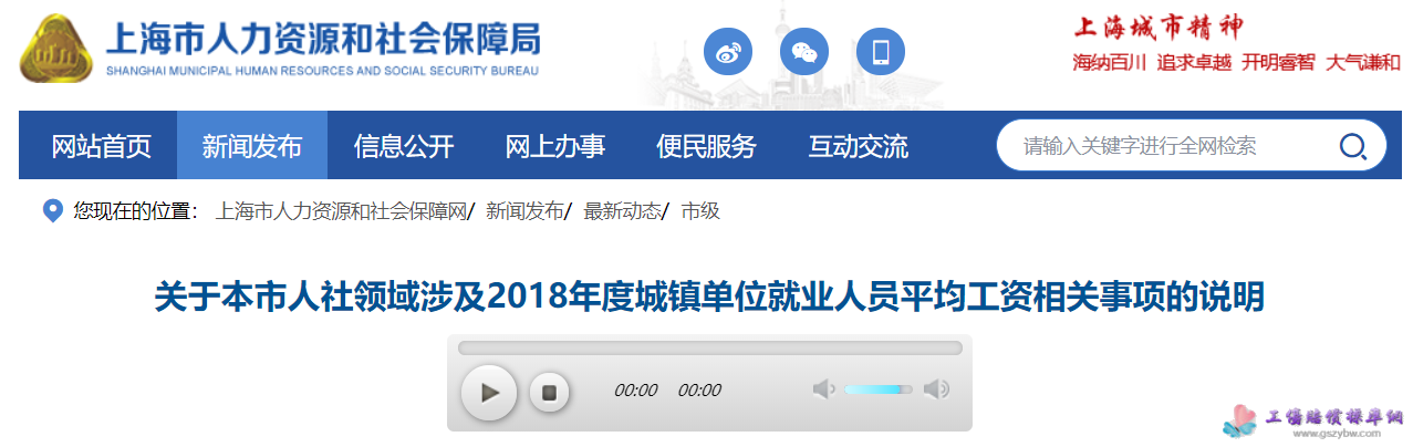 上海市關(guān)于本市人社領(lǐng)域涉及2018年度城鎮(zhèn)單位就業(yè)人員平均工資相關(guān)事項(xiàng)的說明 上海市關(guān)于本市人社領(lǐng)域涉及2018年度城鎮(zhèn)單位就業(yè)人員平均工資相關(guān)事項(xiàng)的說明