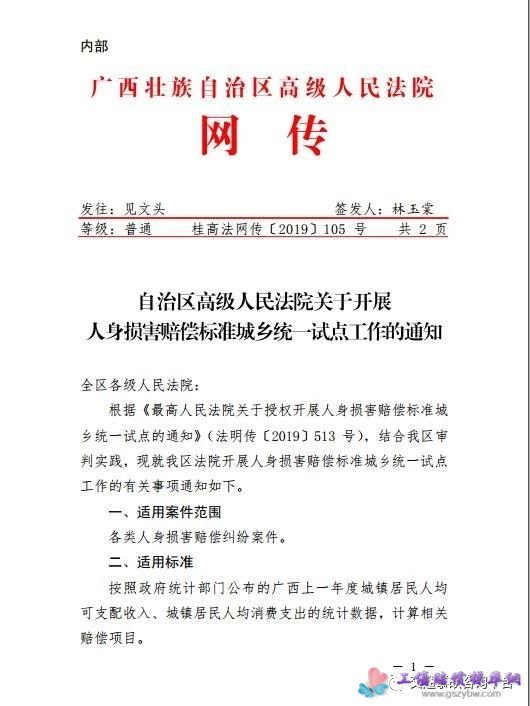廣西壯族自治區(qū)關(guān)于開展人身?yè)p害賠償標(biāo)準(zhǔn)城鄉(xiāng)統(tǒng)一試點(diǎn)工作的通知第一頁(yè) 廣西壯族自治區(qū)關(guān)于開展人身?yè)p害賠償標(biāo)準(zhǔn)城鄉(xiāng)統(tǒng)一試點(diǎn)工作的通知第一頁(yè)